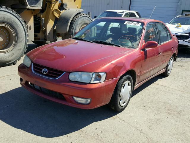 1NXBR12E21Z522180 - 2001 TOYOTA COROLLA CE RED photo 2