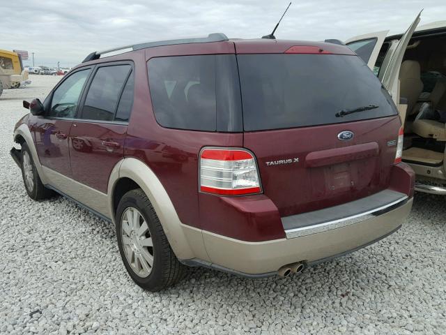 1FMDK07W18GA28166 - 2008 FORD TAURUS X E BURGUNDY photo 3