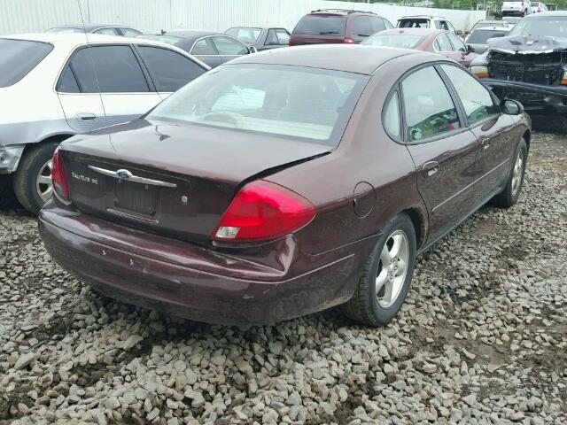 1FAHP53UX1A185170 - 2001 FORD TAURUS SE MAROON photo 4