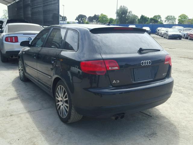 WAUHF78P97A039621 - 2007 AUDI A3 2 BLACK photo 3