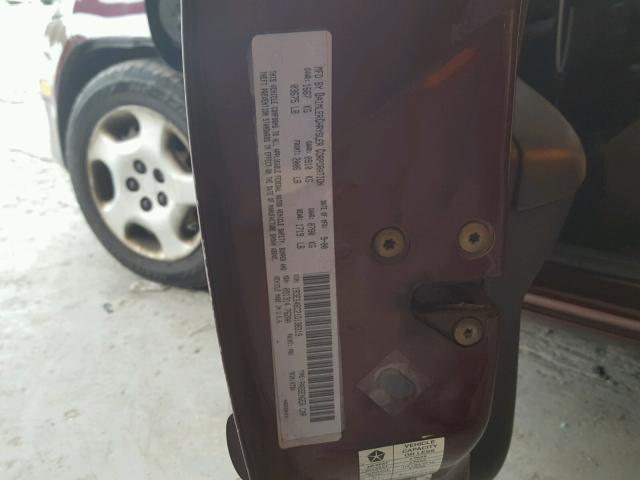 1B3ES46C21D138319 - 2001 DODGE NEON SE BURGUNDY photo 10