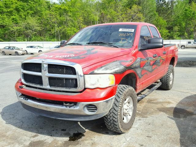 3D7KU28C24G202319 - 2004 DODGE RAM 2500 S RED photo 2