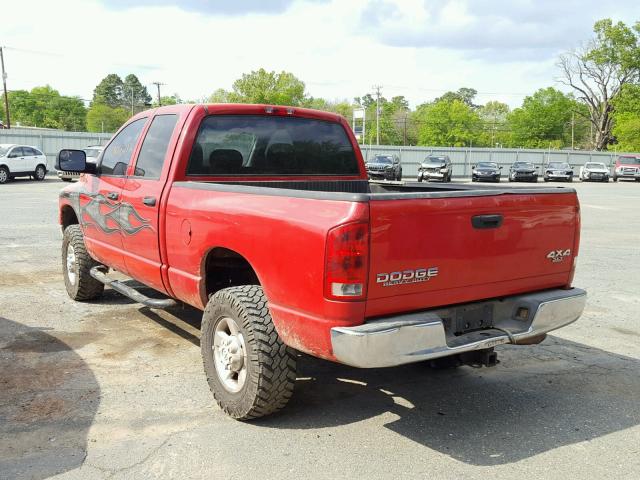 3D7KU28C24G202319 - 2004 DODGE RAM 2500 S RED photo 3