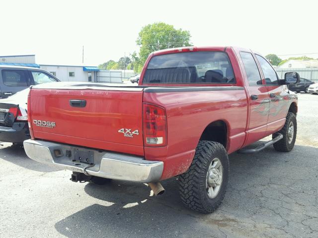 3D7KU28C24G202319 - 2004 DODGE RAM 2500 S RED photo 4