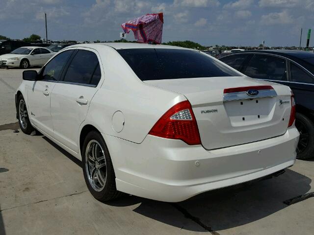 3FADP0L37AR261670 - 2010 FORD FUSION HYB WHITE photo 3