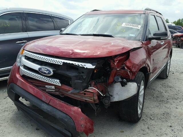 1FM5K7D85EGB79154 - 2014 FORD EXPLORER X RED photo 2