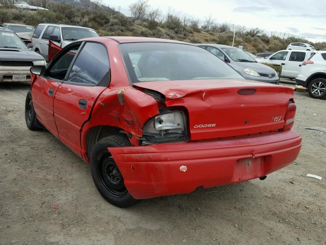 1B3ES47C2WD670790 - 1998 DODGE NEON HIGHL RED photo 3