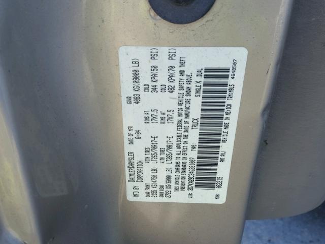 3D7KA28C34G281007 - 2004 DODGE RAM 2500 S GOLD photo 10