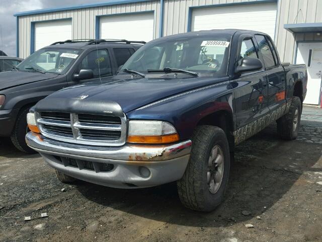 1D7HG48N44S622834 - 2004 DODGE DAKOTA QUA BLUE photo 2