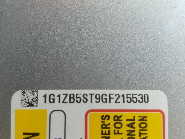 1G1ZB5ST9GF215530 - 2016 CHEVROLET MALIBU LS ვერცხლისფერი ფოტო 10