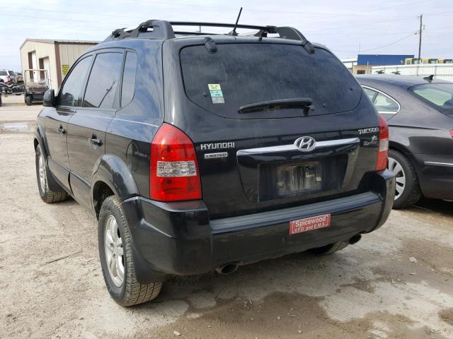 KM8JN12D27U519805 - 2007 HYUNDAI TUCSON SE BLACK photo 3