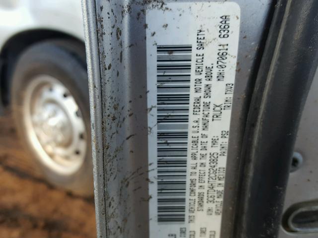 3C6TD4HT2CG243825 - 2012 DODGE RAM 2500 S SILVER photo 10