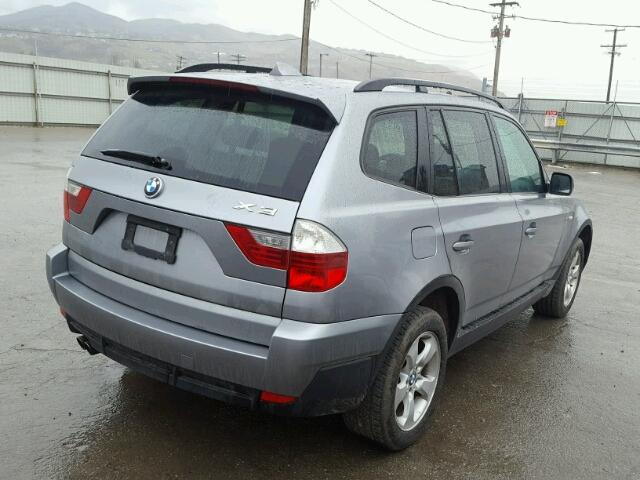 WBXPC93438WJ20377 - 2008 BMW X3 3.0SI SILVER photo 4