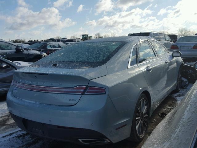 3LN6L2LU0ER803504 - 2014 LINCOLN MKZ HYBRID BLUE photo 4