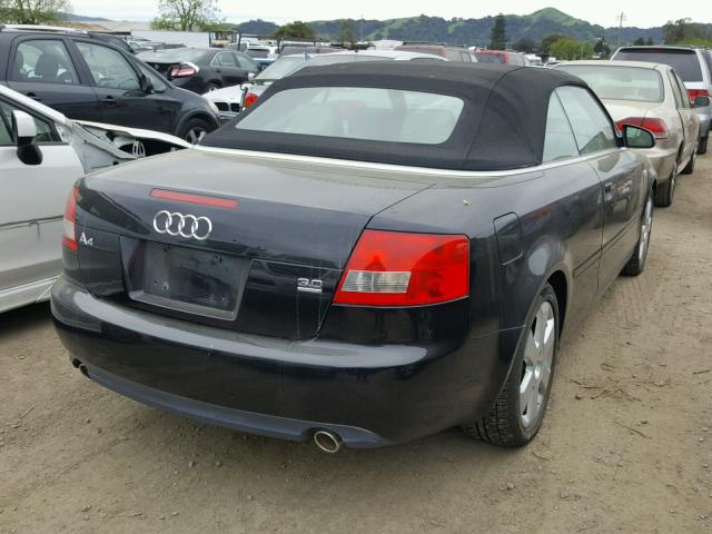 WAUDT48H94K016456 - 2004 AUDI A4 QUATTRO BLACK photo 4