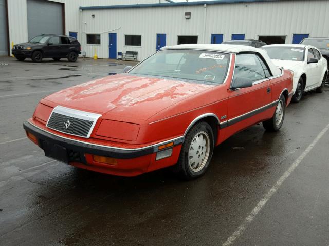 1C3BJ55E7JG366431 - 1988 CHRYSLER LEBARON PR RED photo 2