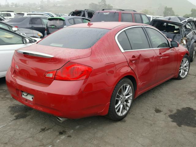 JNKBV61E38M227855 - 2008 INFINITI G35 RED photo 4