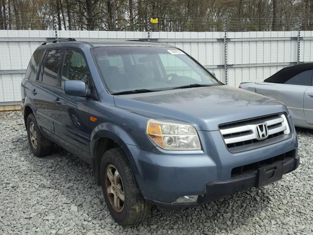 5FNYF28338B008070 - 2008 HONDA PILOT SE BLUE photo 1