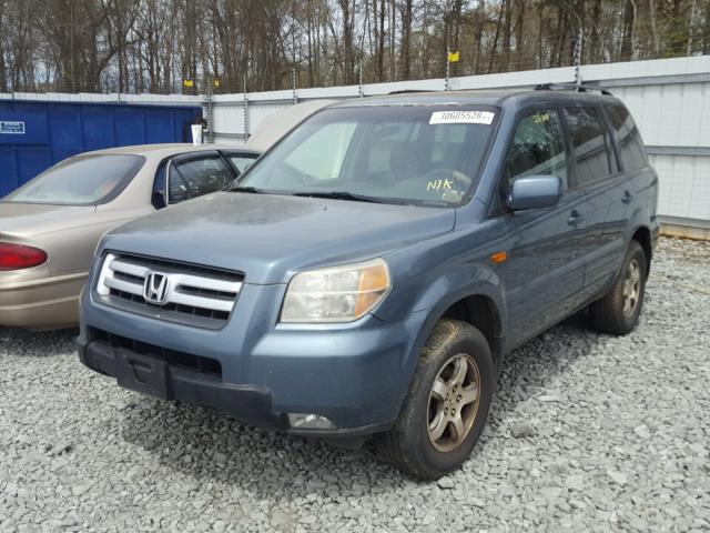 5FNYF28338B008070 - 2008 HONDA PILOT SE BLUE photo 2