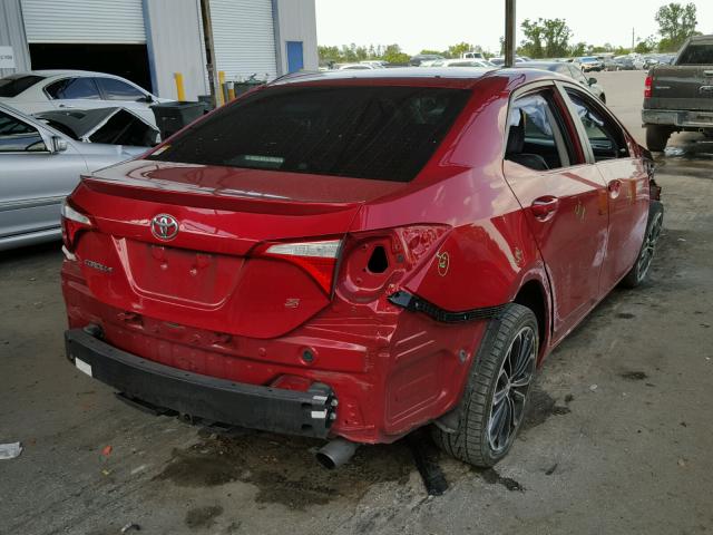 2T1BURHE3EC126559 - 2014 TOYOTA COROLLA L RED photo 4