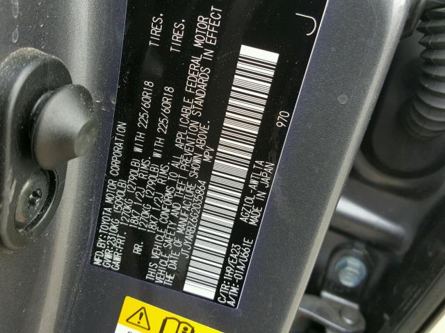 JTJYARBZ6G2035864 - 2016 LEXUS NX 200T GRAY photo 10