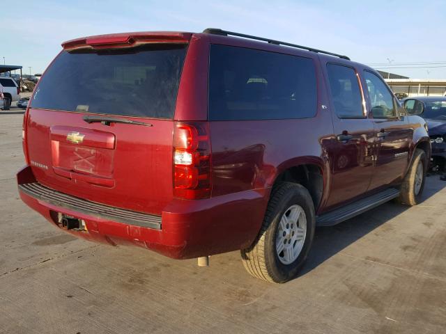 1GNFC16J67J186646 - 2007 CHEVROLET SUBURBAN C BURGUNDY photo 4