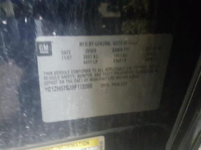 1G1ZH57B38F172268 - 2008 CHEVROLET MALIBU 1LT 蓝色 照片 10