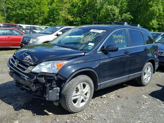 5J6RE4H74AL101621 - 2010 HONDA CR-V EX-L BLACK photo 2