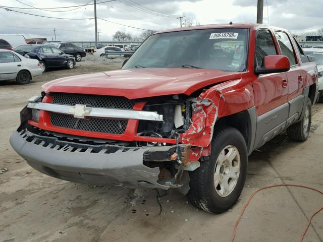 3GNEK13T42G147469 - 2002 CHEVROLET AVALANCHE RED photo 2