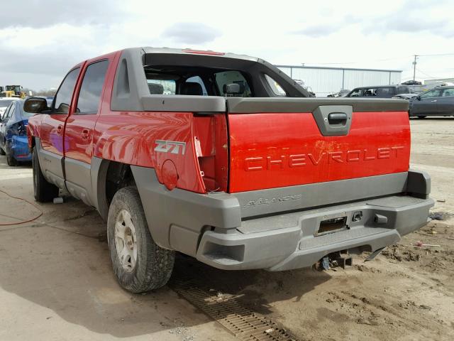 3GNEK13T42G147469 - 2002 CHEVROLET AVALANCHE RED photo 3