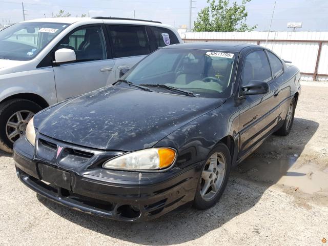 1G2NW12E5XM783620 - 1999 PONTIAC GRAND AM G BLACK photo 2