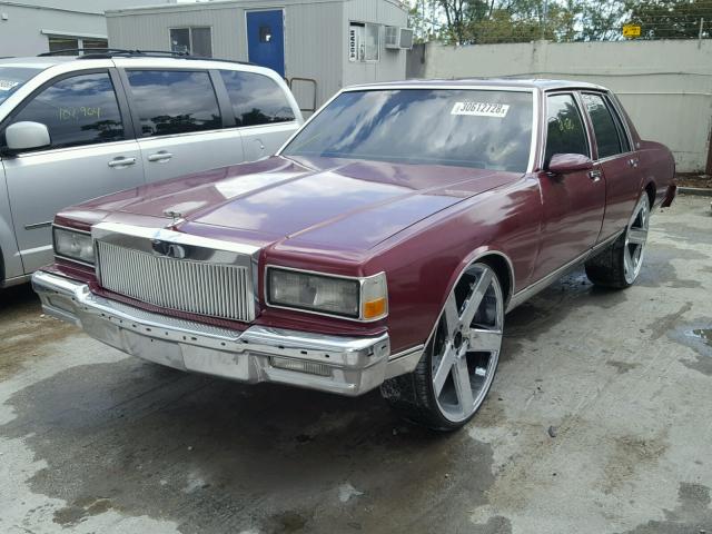 1G1BN51E8KA160344 - 1989 CHEVROLET CAPRICE CL BURGUNDY photo 2