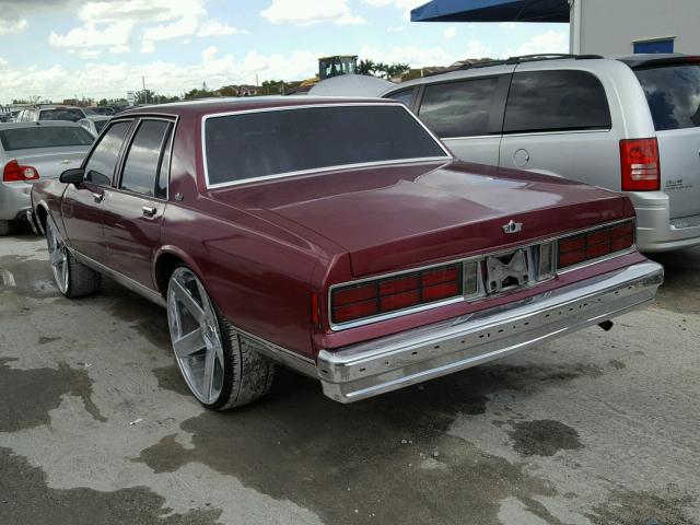 1G1BN51E8KA160344 - 1989 CHEVROLET CAPRICE CL BURGUNDY photo 3