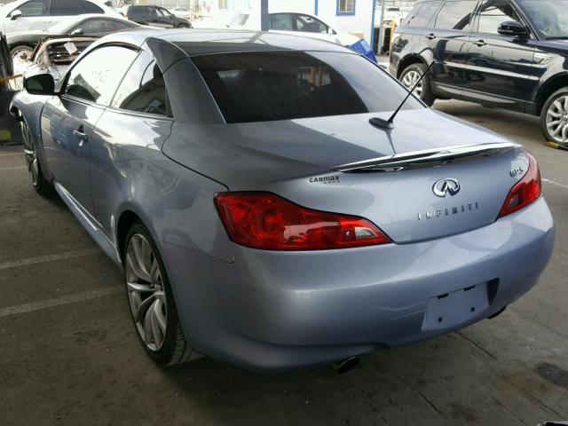 JNKCV66E19M725258 - 2009 INFINITI G37 BASE BLUE photo 3