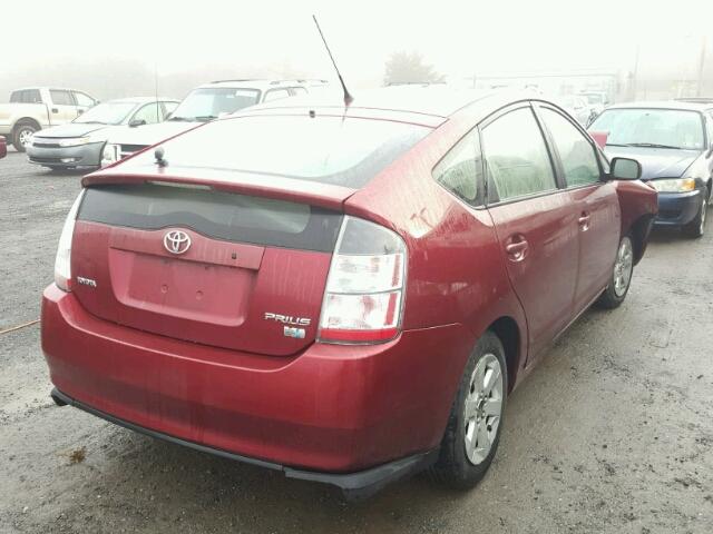 JTDKB22U040034248 - 2004 TOYOTA PRIUS BURGUNDY photo 4