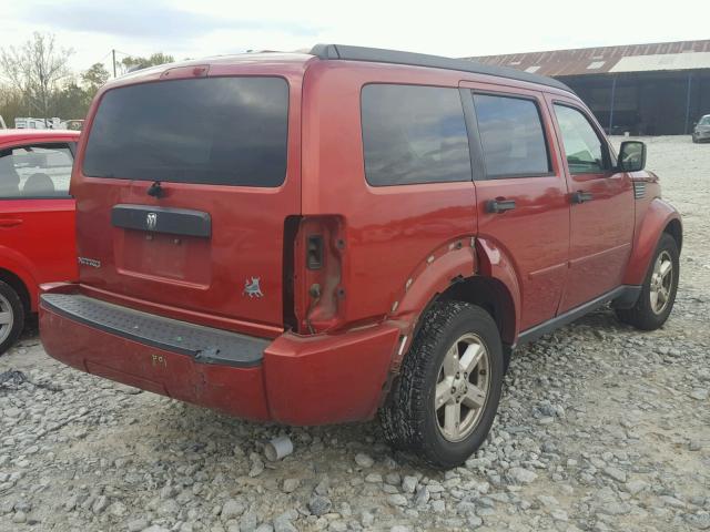 1D8GT28K57W737842 - 2007 DODGE NITRO SXT RED photo 4