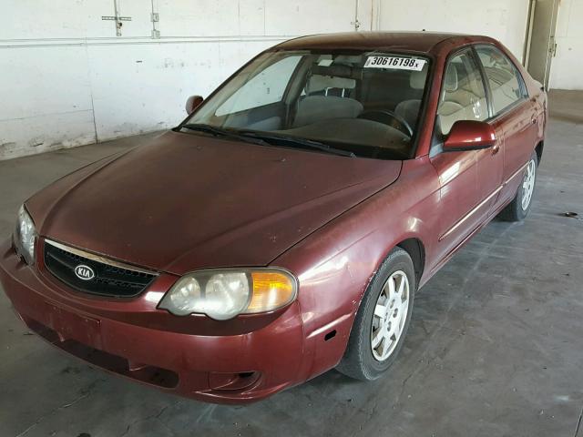 KNAFB161035102980 - 2003 KIA SPECTRA GS MAROON photo 2