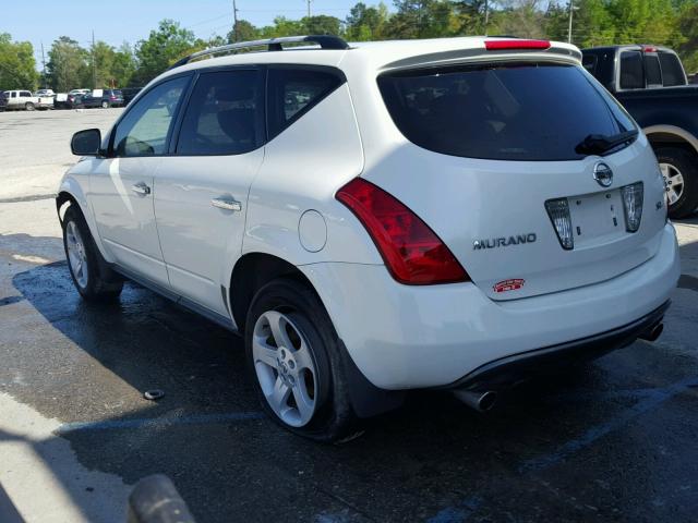 JN8AZ08T93W109376 - 2003 NISSAN MURANO SL WHITE photo 3