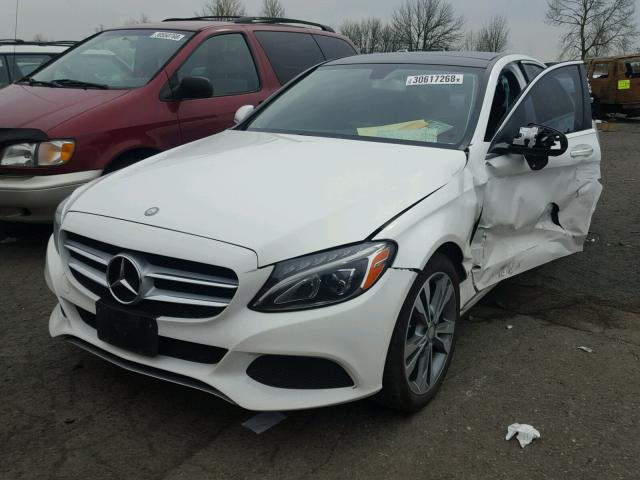 55SWF4KB7FU022200 - 2015 MERCEDES-BENZ C 300 4MAT WHITE photo 2