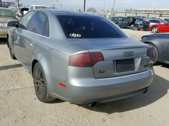 WAUAF78E48A157352 - 2008 AUDI A4 2.0T GRAY photo 3