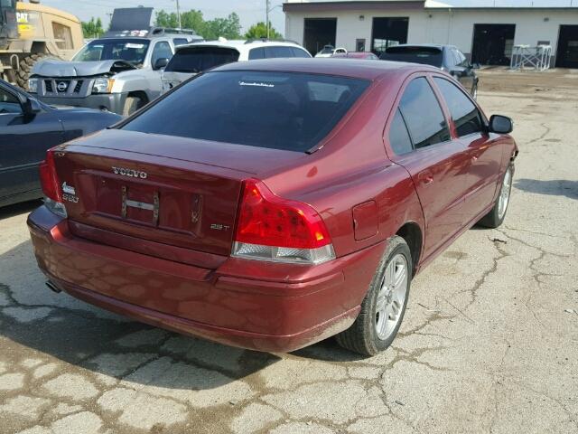 YV1RS592182682769 - 2008 VOLVO S60 MAROON photo 4