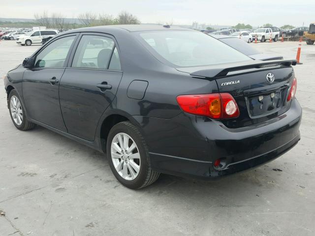 1NXBU4EE6AZ358816 - 2010 TOYOTA COROLLA BA BLACK photo 3