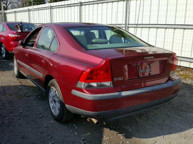 YV1RS61T042338905 - 2004 VOLVO S60 BURGUNDY photo 3