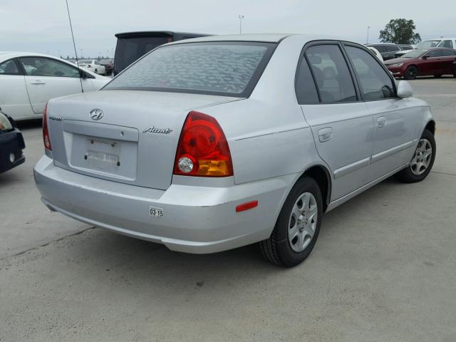 KMHCG45C33U481793 - 2003 HYUNDAI ACCENT GL SILVER photo 4