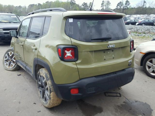 ZACCJABT3FPC25779 - 2015 JEEP RENEGADE L GREEN photo 3