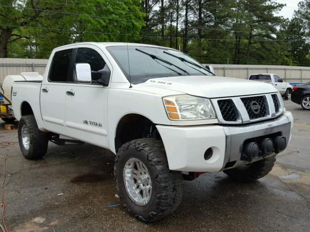 1N6BA07B05N523913 - 2005 NISSAN TITAN XE WHITE photo 1