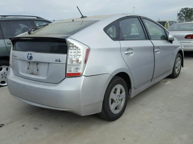 JTDKN3DU1B5311483 - 2011 TOYOTA PRIUS SILVER photo 4