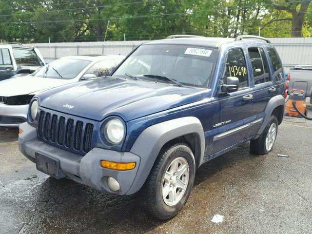 1J4GK48K23W624044 - 2003 JEEP LIBERTY SP BLUE photo 2