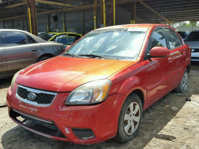 KNADH4A36A6594163 - 2010 KIA RIO LX RED photo 2