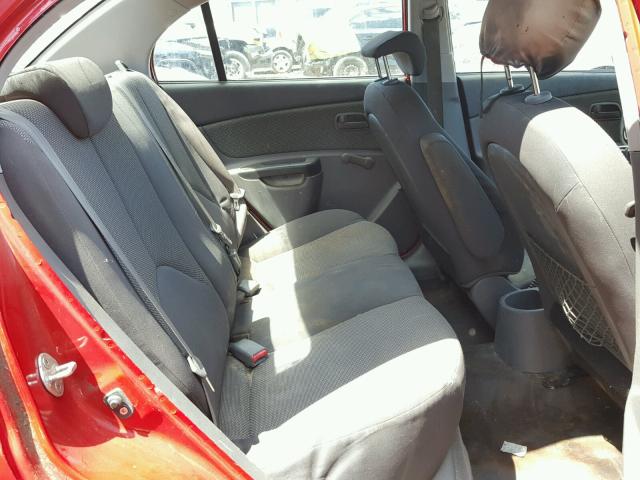 KNADH4A36A6594163 - 2010 KIA RIO LX Կարմիր լուսանկար 6